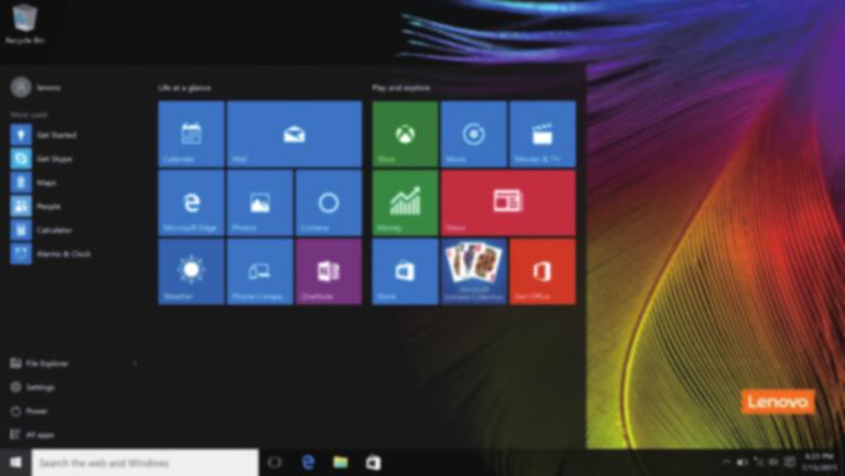 2. fejezet: A Windows 10 használatának megkezdése Megjegyzés: A Windows 10-nek van frissebb verziója. Amennyiben a frissített verziót használja, néhány művelet eltérő lehet.