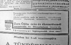 Egyéb információ: Zorn Ödön Bácsalmáson. iparengedélyét 1930/3210 sorszámon váltotta Forrás: Felső-Bácska, 1936.07.05-i, 7.sz. Felső-Bácska, 1937.07.05-i sz.