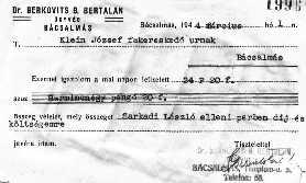 BERKOVITS B. BERTALAN EGYIK CÉGFELIRATOS ÜGYIRATA BEKOVITS B. BERTALAN ALÁÍRÁSA ÉS ÜGYVÉDI PECSÉTJE Forrás: Hegedűs M., 1940. Bp., 194.p. DÁVID (ARTNER) ARTÚR (*?- 1944) ügyvéd.