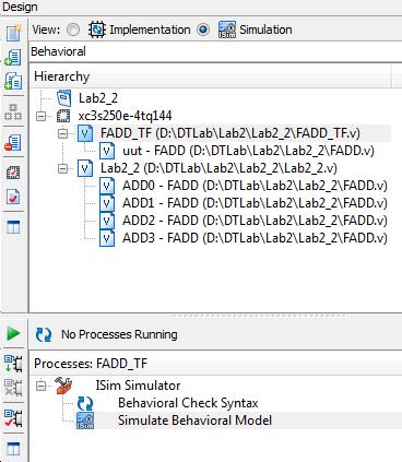 Process ablakban Simulate ISim elindul, és