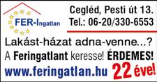 4 2018. július 16. I N G A T L A N ELADÓ Cegléd, Budai úton 800 négyszögöl terület lakható kis házzal.
