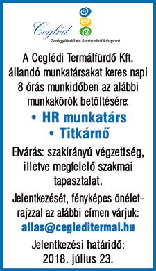 Ingyenes buszjáratok / akár szállással is/. Érdeklődni: +36 70 882 2105 CEGLÉDI A'la Carte étterem sürgősen szakács kollégát keres. Pályakezdők jelentkezését is várjuk!