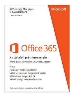 Az Office mostantól előfizetéses szolgáltatás Office 365 Kisvállalati prémium verzió Még több lehetőséget nyújt a hatékonyság és a kapcsolattartás