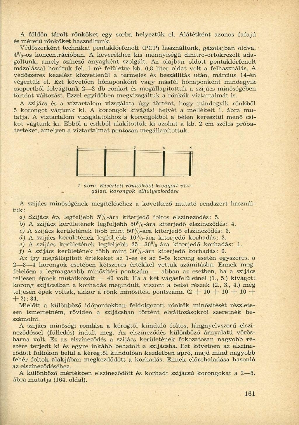 A földön tárolt rönköket egy sorba helyeztük el. Alátétként azonos fafaj ú és méretű rönköket használtunk.