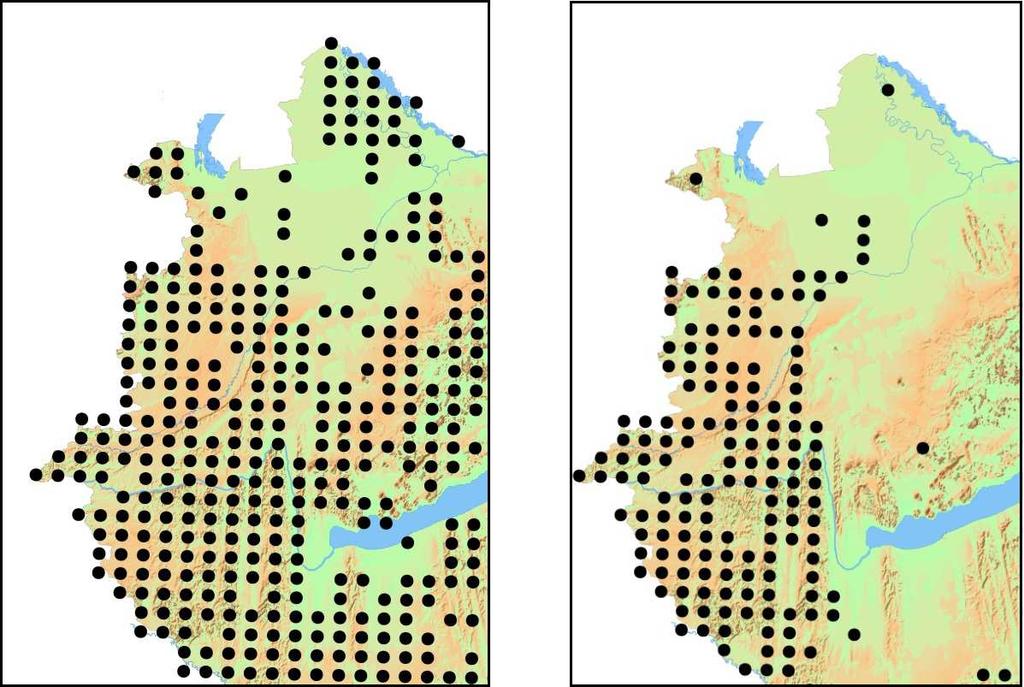 8/1. MELLÉKLET: A vizsgált fajok elterjedése a Nyugat-Dunántúlon