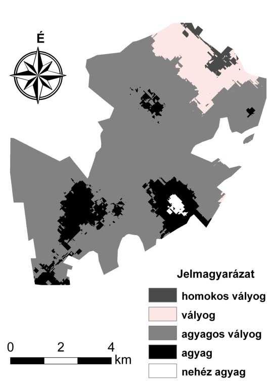 (HOLNDONNER P. 2009). Az els térkép el állításához a magasság modell és a relief, valamint a mintavételi pontok Arany-féle kötöttségi számát használtam fel (3. ábra). A B 3.
