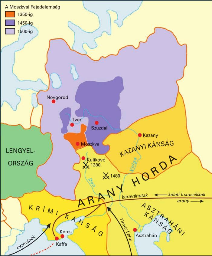 52 / A középkor virágzása és hanyatlása A MOSZKVAI FEJEDELEMSÉG FELEMELKEDÉSE 13 Kelet-Európa a XIV XV.