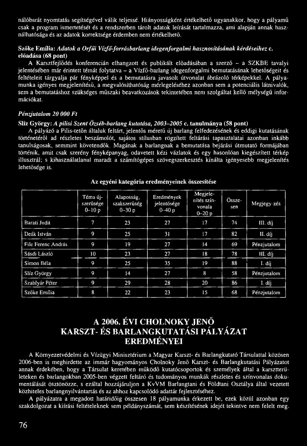 érdemben nem értékelhető. Szőke Emília: Adatok a Orfúí Vízfö-forrásbarlang idegenforgalmi hasznosításának kérdéseihez c.