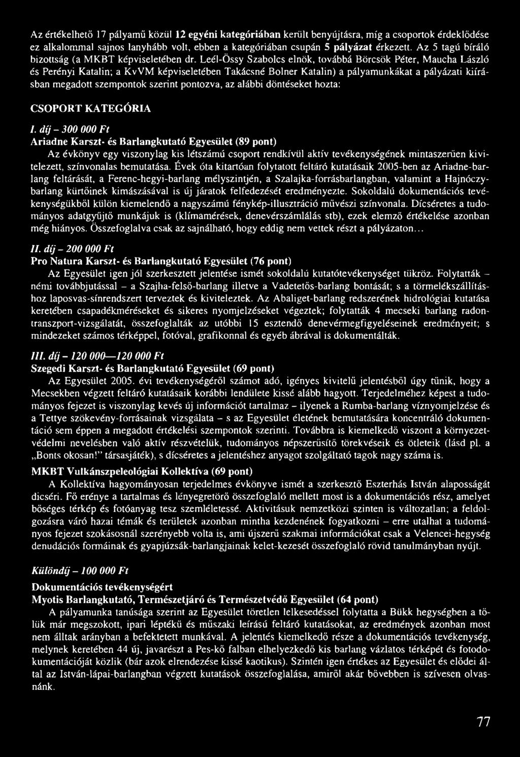 Leél-Össy Szabolcs elnök, továbbá Börcsök Péter, Maucha László és Perényi Katalin; a KvVM képviseletében Takácsné Bolner Katalin) a pályamunkákat a pályázati kiírásban megadott szempontok szerint