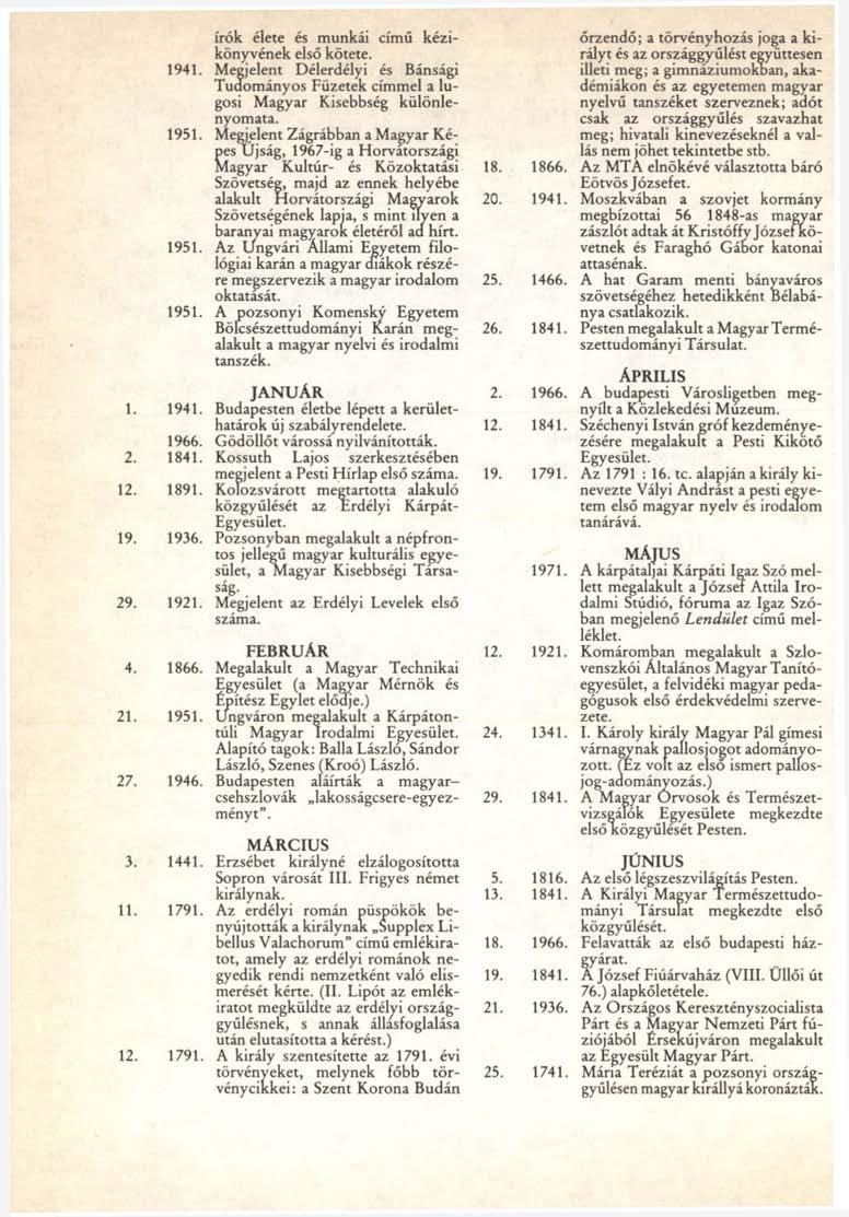 2. 12. 19. 29. 4. 21. 27. 3. 11. 1941. 1951. 1951. 1951. írók élete és munkái című kézikönyvének első kötete.