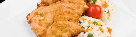 990 FT RÁNTOTT HARCSA BURGONYAPÜRÉVEL Gebackener Wels mit Kartoffelpüree / Fried catfish with mashed potatoes A, C, D, G 2.