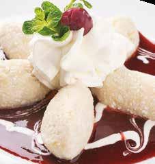 DESSZERTEK DESSERTS DESSERTS SOMLÓI GALUSKA Schomlauer Nockerln / Somló sponge cake A,