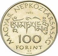 und Meisterzeichen/ below original Tibetan letters, value, mintmark and designer s mark 100 / FORINT / BP.