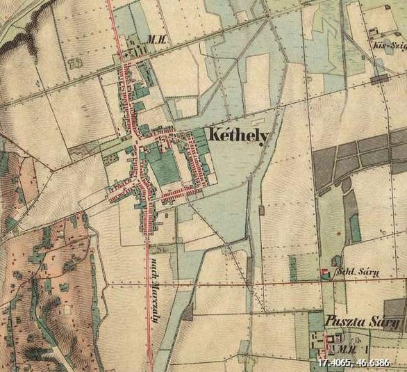 A 19. század közepéről való második katonai felmérése (1806-1869): Megfigyelhető, hogy a település északi irányába növekedett tovább és megjelent a mai Hegyalja utca is Megjelennek a szalagtelek