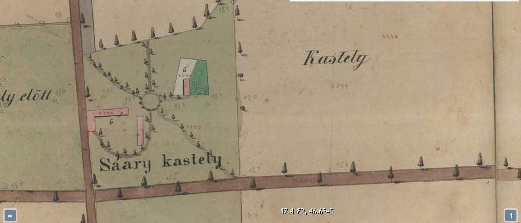 Kataszteri térképek (XIX. Sz.) a Saáry kastélyról A XIX.