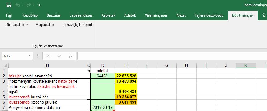 1. Pár gonodolat a BérKonvert program használatához: Ahhoz, hogy fusson a BérKonvert program, az Excel-t úgy kell beállítani, hogy ne tiltsa le a makrókat.