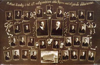 Poslední abiturienti bývalého novozámockého hlavného gymnázia, tu už ako študenti Čsl. štátneho reálneho gymnázia v roku 1925/26.