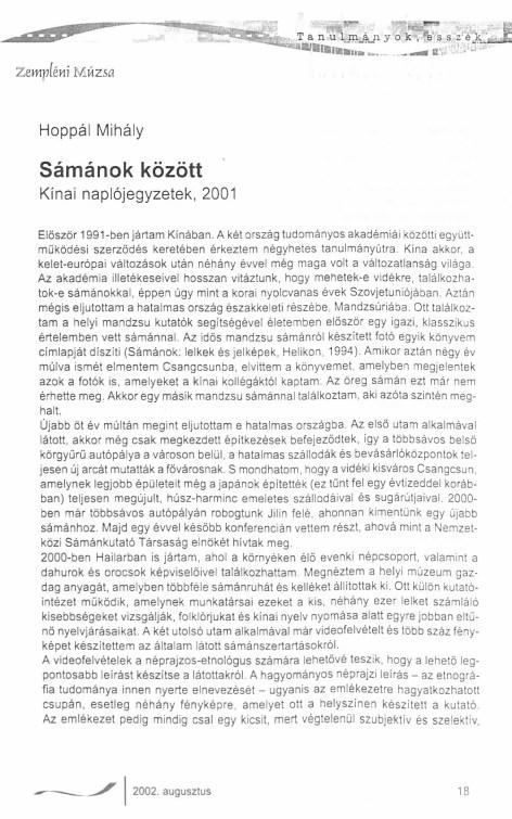 BOLVÁRI-TAKÁCS GÁBOR * Néprajzi témájú írások a Zempléni Múzsában A Sárospatakon 2001 óta megjelenő Zempléni Múzsa című társadalomtudományi és kulturális folyóirat története több ponton kapcsolódik