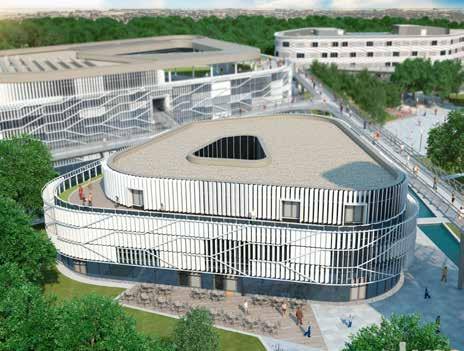 előadó és 15 szemináriumi terem a kiscsoportos projektmunkákhoz. Egy egyetemi Campusnak nemcsak modern oktatási helyszínként, hanem valódi közösségi térként is működnie kell.