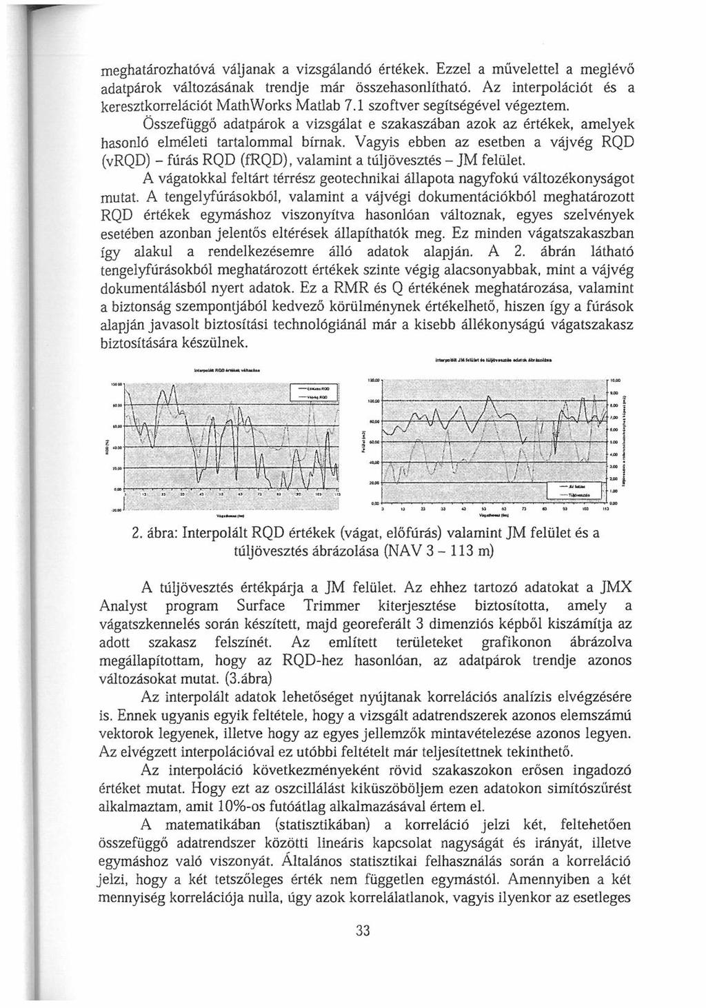 meghatározhatóvá váljanak a vizsgálandó értékek. Ezzel a művelettel a meglévő adatpárok változásának trendje már összehasonlítható. Az interpolációt és a keresztkorrelációt M athw orks Matlab 7.