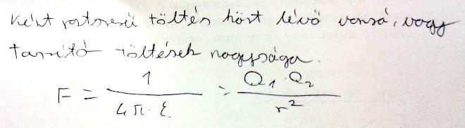 . A Coulomb-erő a szerző szerint, a töltésektől