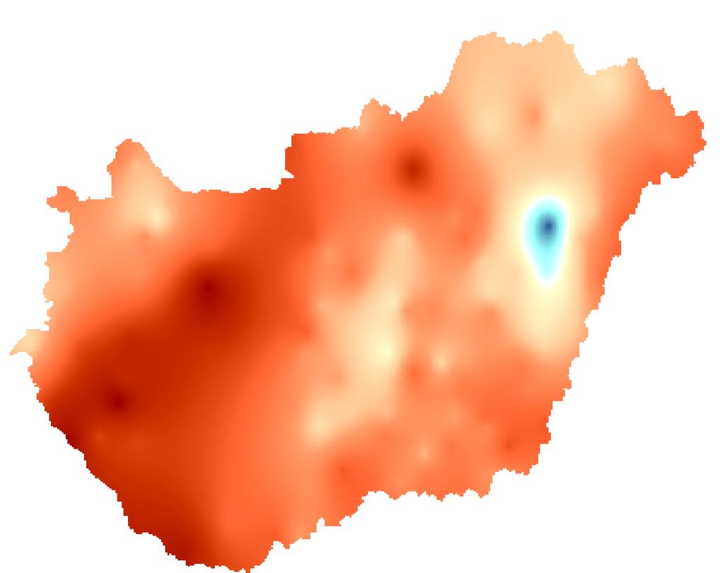 havi csapadékösszeg átlagtól (97-) való eltérésének