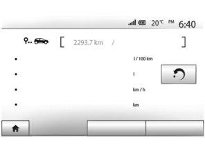 ECO² KÖZLEKEDÉS/4X4 INFORMÁCIÓ 18 Driving eco2 1 ÚTJELENTÉS Megjelenítheti a legutóbbi útja során elmentett adatokat: 4x4 inform.