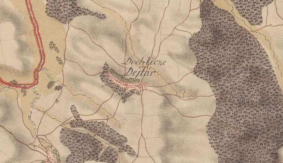 Béla király 1255-ben, Vácon kiadott oklevele említi Dehter községet.