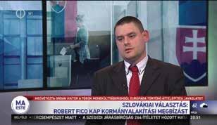Rákóczi Krisztián a szlovák kormányalakításról számolt be az M1 Ma reggel című műsorában, 2016. március 21-én.