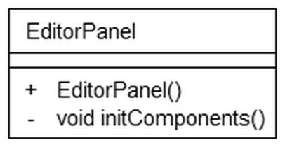 A váz tartalmazza a gráf megjelenítőt, a szerkesztőablakot és az állapotsort. (34. ábra) public MainPanel(javax.swing.