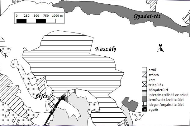 A Naszály hegy környéki gyepek tájtörténete 209 5. ábra Vác Településszerkezeti Terve (2011) alapján készített térképvázlat (A digitális térképvázlatot készítette: Fehér Zsófia) Figure 5.