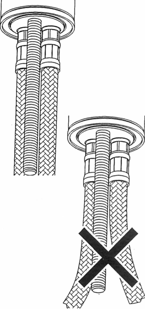 DN8 = 30 mm DN10 = 35 mm DN13 = 45 mm - Húzza meg kézzel a tömített csatlakozókat