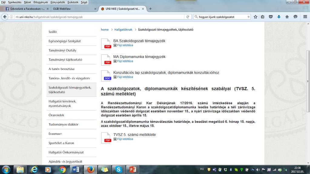 NKE SZAKDOLGOZAT http://rtk.uninke.