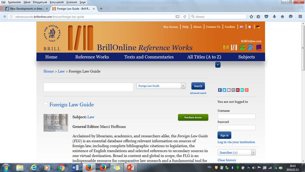 FOREIGN LAW GUIDE http://referenceworks.