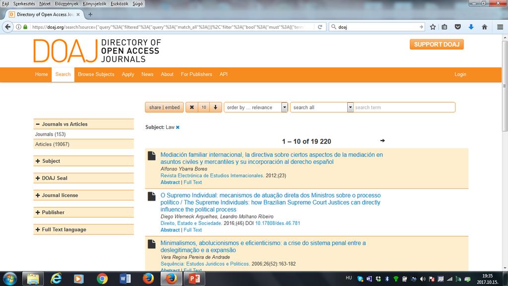 DOAJ (DIRECTORY OF