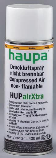 Tisztítás Sűrített levegő spray HUPair Eltávolítja a port, piszkot és egyéb lerakódásokat Hűtéshez és hibakereséshez rossz alkatrészeknél Cikkszám 170106 Felhasználás
