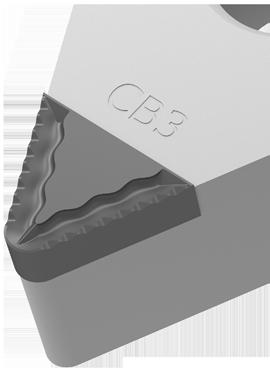 A -CB3 forgácstörő részletesen Előnyök és a használat Renkívül hatékony forgácstörővel ellátott szerszám; ieális hosszú forgácsot aó alumíniumötvözetekhez (Növeli a