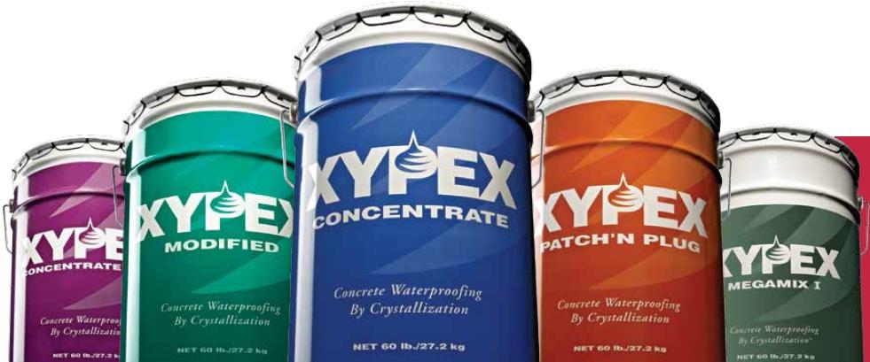 betonszerkezeteknél a Xypex kristályos technológia alkalmazásának legelőnyösebb formája a Xypex betonadalékszerek használata.