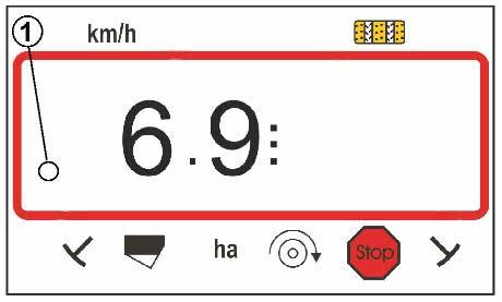 Felépítés és működés 5.28.2 Munkakijelző Megmunkált részterület 0 [ha] értékre állítása. 1.