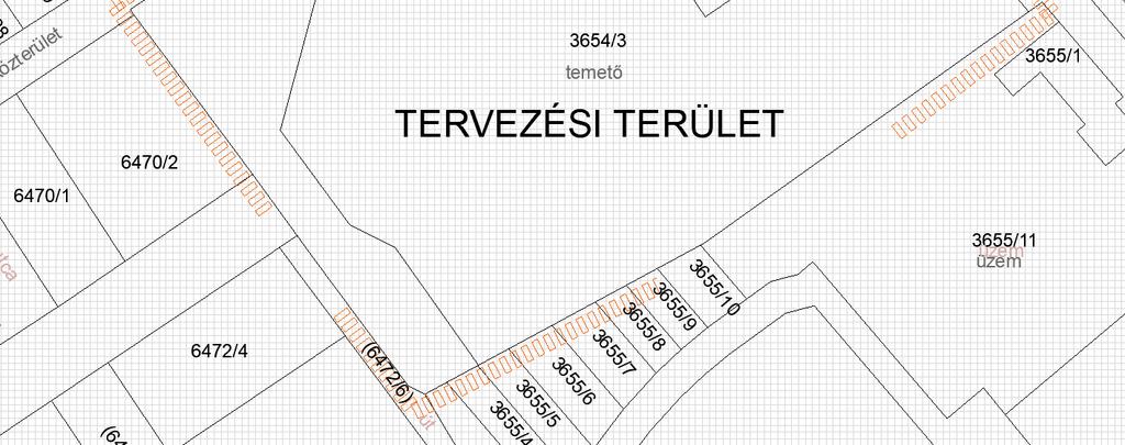 a tervezési területtel Településrendezési