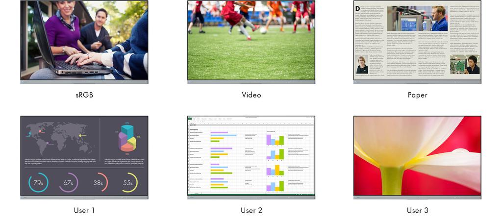FineContrast mód: Optimalizált megjelenítés gombnyomásra A FineContrast mód megkönnyíti a képek, szövegek és filmek feldolgozását, illetve azok megtekintését.