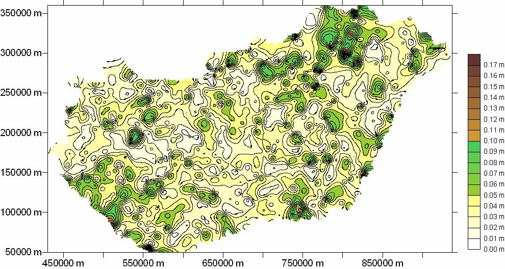 történő transformácóho képest. E a javulás elég jelentősnek teknthető. a a vísntes eltéréseket néük, akkor a EOV esetében a mamáls hbák 6 cm-ről kb.