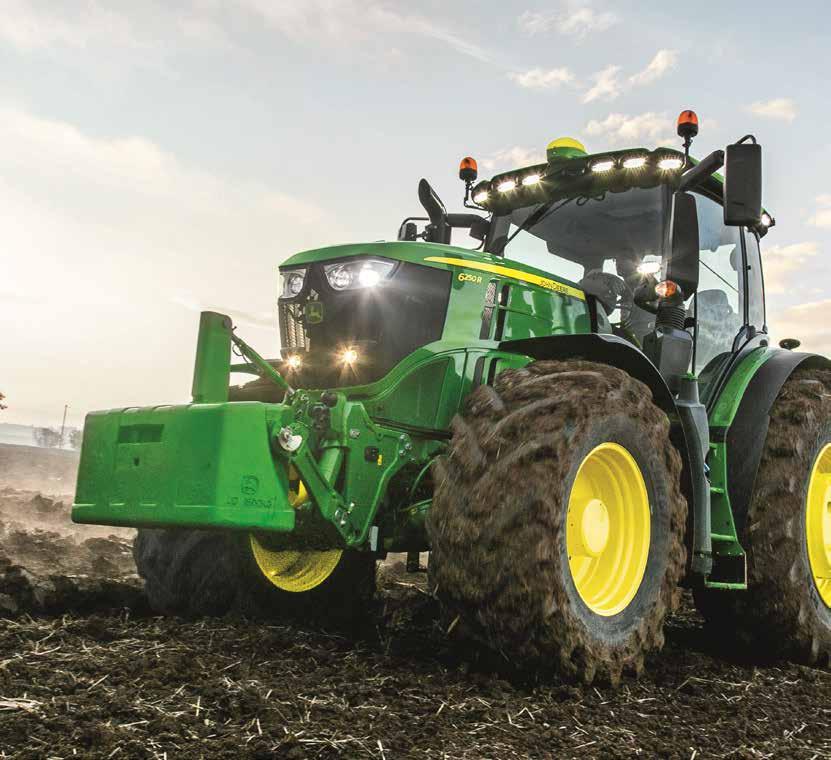 John Deere 6-os sorozatú traktorok HÁROMFÉLE ALVÁZMÉRET, KORLÁTLAN KÉPESSÉGEK CSÚCSTECHNOLÓGIÁJÚ SEBESSÉGVÁLTÓK KIFEJEZETTEN MEZŐGAZDASÁGI ALKALMAZÁSRA KIFEJLESZTETT MOTOROK INTELLIGENS FUNKCIÓK