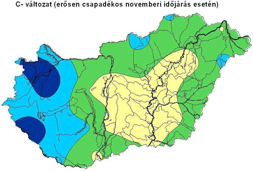 novemberre elrejelzett értékei A-változat (csapadékszegény november