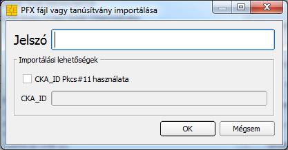 8. Adja meg a mentéskor létrehozott tanúsítványának jelszavát. Majd kattintson az OK gombra. 9. Sikeres tanúsítvány importálásról az alábbi üzenetet kapja: 10.