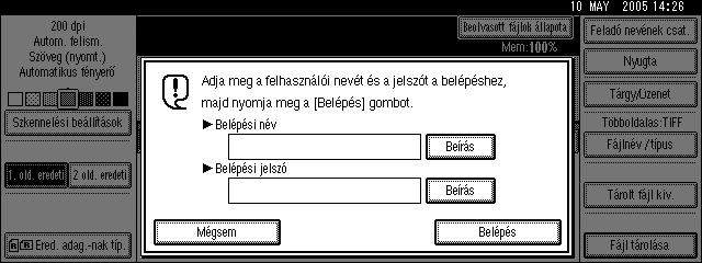 Kezdeti lépések Bejelentkezés (a kezelõpanel segítségével) 1 Kövesse az alábbi lépéseket, hogy bejelentkezzen a Alapvetõ hitelesítés, a Windows hitelesítés vagy a LDAP hitelesítés, illetve az