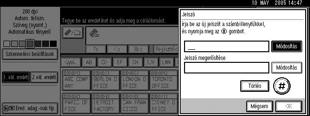 Fájlok tárolása Egy fájlnév meghatározása A beolvasott adatfájlok automatikusan SCAN0001, SCAN0002, stb. nevet kapnak. A Nyomja meg a következõ gombot: [Fájlnév]. Megjelenik a szoftverbillentyûzet.