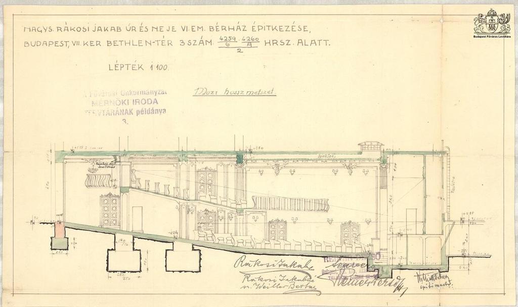 1. kép: A Bethlen tér 3. számú ház 1929-ben (Forrás: Színházi Élet) A ház terveinek kidolgozása már 1927-ben megindult, ám az engedélyeztetett vázlatokat 1928-ban módosították.
