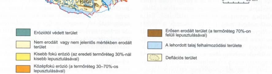 50,7 73 az erodált terület %-ában összes erodált terület, ebből 2297 24,7 35,3 100 erősen erodált terület 554 6 8,5 24,1 közepesen erodált terület 885 9,5 13,6 38,5 gyengén erodált terület 852