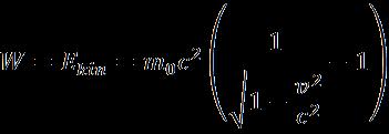 A munkatétel általánosítása relativisztikus esetre Egy állandó F erő amint a tömegpontot gyorsítja, az soha nem érheti el a fénysebességet.